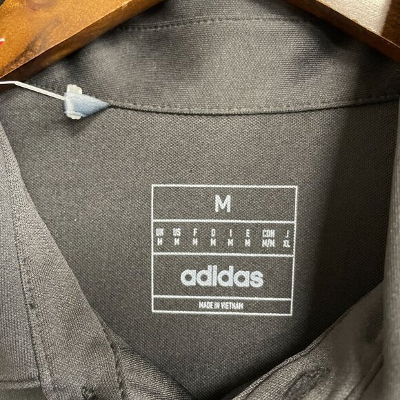 NEW Adidas Golf Polo Men's M Black & Gray Stripe Polyester Shirt - Picture 4 of 8